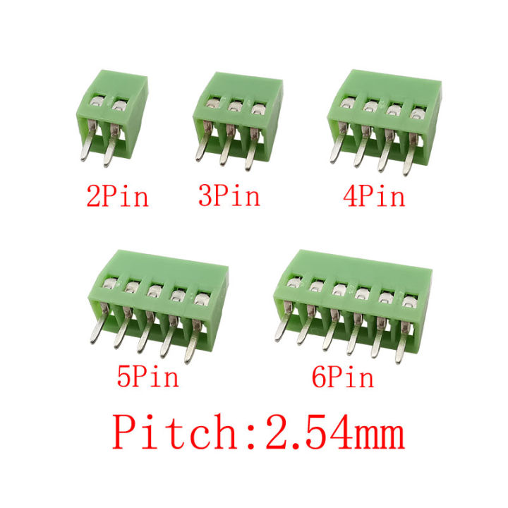 5/10Pcs Mini Pitch 2.54mm Screw Terminal Block Connector For 26-18AWG Wire Cable 2/3/4/5/6 Pin P.C.B Screws Terminals 150V 6A