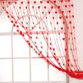 Heart Polyester Window or Doorway Curtain - Red - Porda. 