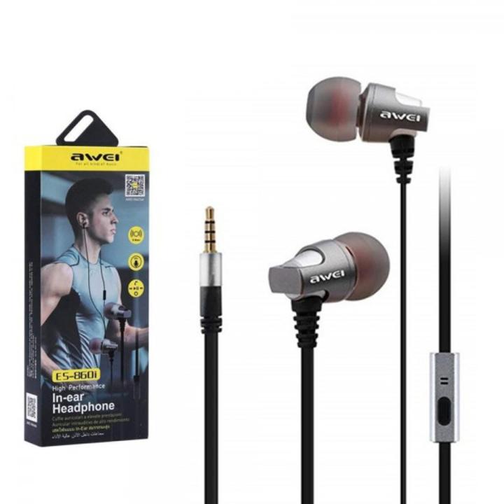 Awei ES-500i Heavy Metal Wired In-ear Headphones Earphones Headset with MIC- Black