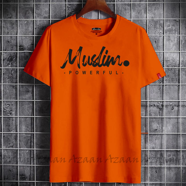 Muslim%20Design%20Ash%20Colour%20Jersey%20Fabric%20Half%20Sleeve%20T-shirt%20For%20Men's%20-%20Image%204