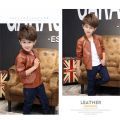 2023 New Boys Fashion Leather Jackets Spring Autumn Teens Long Sleeve Pu Coats Kids Clothes For 2-14 Years Boy Leather Outerwear.