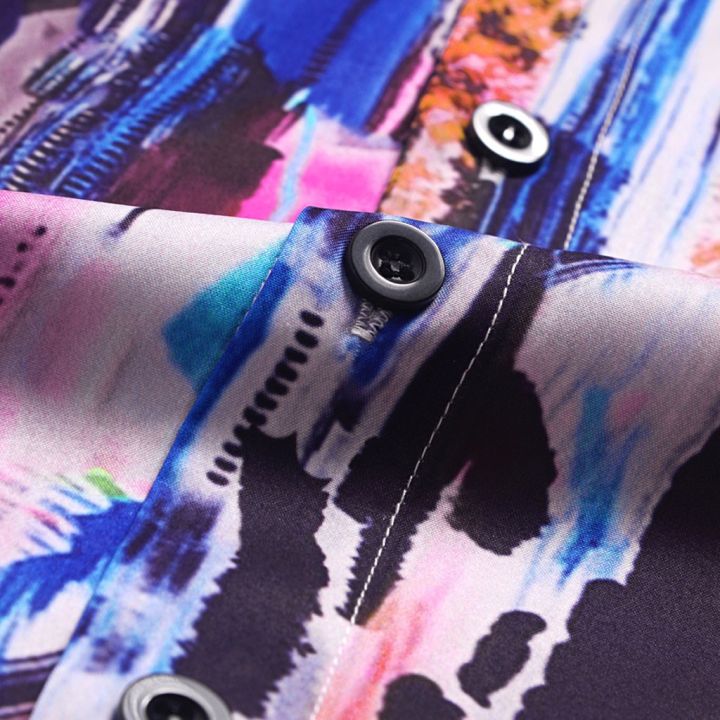 DingDong%20Mens%20Striped%20Printed%20Turn%20Down%20Collar%20Short%20Sleeve%20Casual%20Shirts%20-%20Image%206