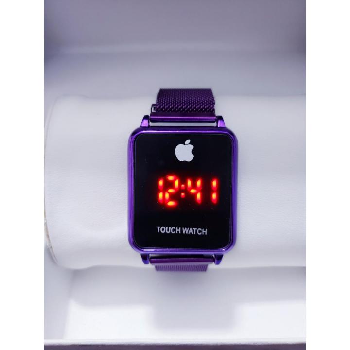 LED Digital Touch Screen Stainless Steel Unisex Sport Wrist Watch