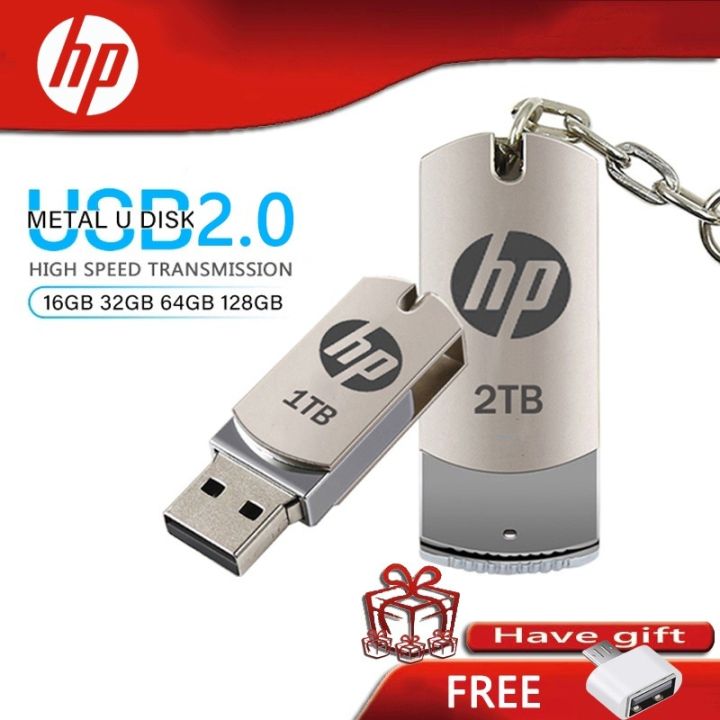 【Ready Stock+FREE Shipping+COD】HP Pen Drive 1TB 2TB USB 3.0 Flash Drive Metal Waterproof High Speed U Disk Pendrive Stick