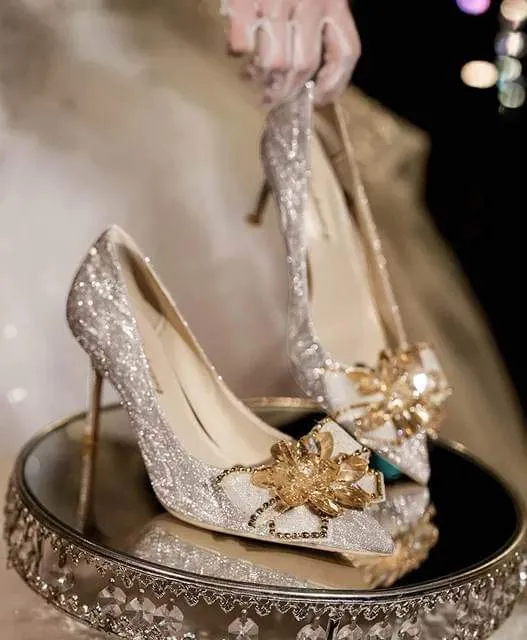 Stylish Women's Comfortable Crystals Sandals High Heels Wedding