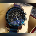 Casual Bvlgari Chronograph blue Watch for Men. 