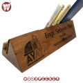 Customizable Mahogany Wood Table Nameplate  with mobile card and pen holder for Office Desk Model 2. 