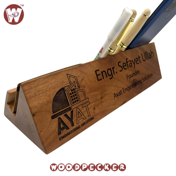 Customizable%20Mahogany%20Wood%20Table%20Nameplate%20%20with%20mobile%20card%20and%20pen%20holder%20for%20Office%20Desk%20Model%202%20-%20Image%203