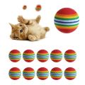 10Pcs Colorful Cat Toy Ball Interactive Cat Toys Play Chewing Rattle Scratch Natural Foam Ball Training Pet Supplies. 