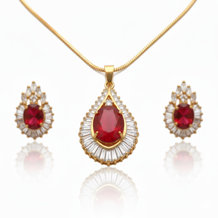Luxury%20Women%20Jewelry%20Sets%20Rose%20585%20Gold%20Color%20%E2%80%93%20Red%20Stone%20Heart%20Shape%20Bridal%20Jewelry%20Set%20%7C%20Trendy%20Earring%20&%20Pendant%20Set%20for%20Ladies%20%7C%20Shining%20Gold%20Jewelry%20-%20Image%202