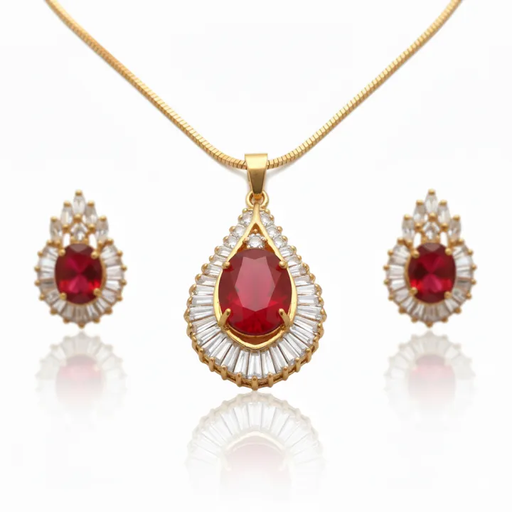 Luxury%20Women%20Jewelry%20Sets%20Rose%20585%20Gold%20Color%20%E2%80%93%20Red%20Stone%20Heart%20Shape%20Bridal%20Jewelry%20Set%20%7C%20Trendy%20Earring%20&%20Pendant%20Set%20for%20Ladies%20%7C%20Shining%20Gold%20Jewelry%20-%20Image%202