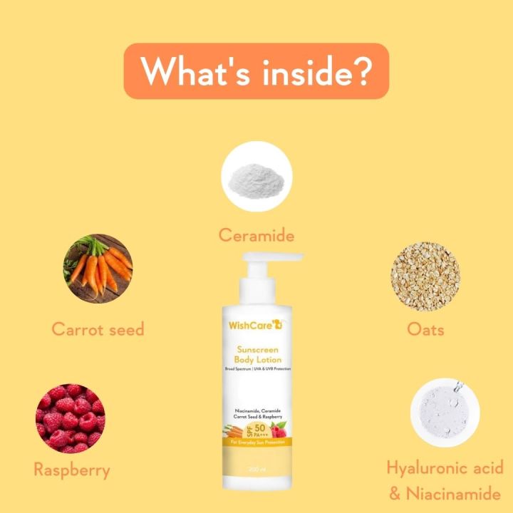 WishCare%20SPF50%20Sunscreen%20Body%20Lotion%20-%20Broad%20Spectrum%20-%20UVA%20&%20UVB%20Protection%20with%20No%20White%20Cast%20-%20With%20Carrot%20Seed%20&%20Raspberry%20-%20For%20Men%20&%20Women%20-%20200%20Ml%20-%20Image%205