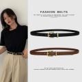 Korean Fashion Simple Thin Belts Ladies Leather Belt Alloy Pin Buckle Retro Jeans Belt Designer Girdle Women High Quality House Foocus. 