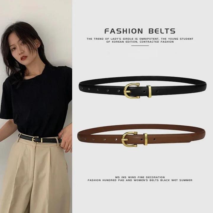 Korean%20Fashion%20Simple%20Thin%20Belts%20Ladies%20Leather%20Belt%20Alloy%20Pin%20Buckle%20Retro%20Jeans%20Belt%20Designer%20Girdle%20Women%20High%20Quality%20House%20Foocus%20-%20Image%202