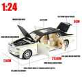 1:24 Rolls Royce Phantom Diecast Alloy Car Luxury Simulation Toy Vehicle Metal Car 6 Door Open Model Car Sound Light Toy For Gift - car toy. 