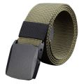 Fashion Men's Belt No Metal Plastic Buckle Canvas Outdoor Belts Casual Jeans Belt Breathable Wear-resistant Belt. 