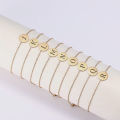 Alphabet A-Z Round Pendant Bracelets Stainless Steel Bracelets for Men Women Trend Jewelry for Party Gift (17+5CM). 