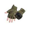Kakhi color Half Finger Hand Gloves For Biker. 