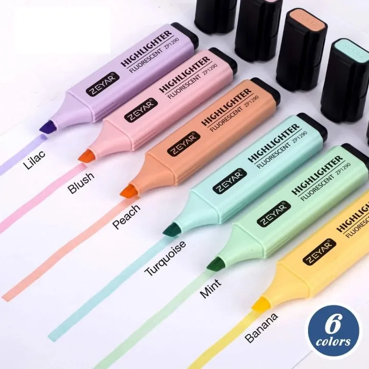 Highlighter%20Pen%20Pastel%20color%20Highlighter%206pes%20Set%20Multi-coloured%20-%20Image%202