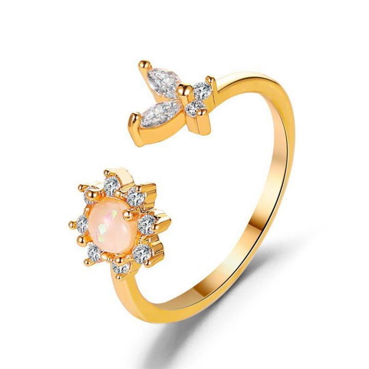 1Pcs Korean Fashion Sun Flower Rings Butterfly Female New