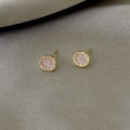 Round cake Haoshi gold summer new niche design fashion generous simple women's stud earrings earrings jewelry.