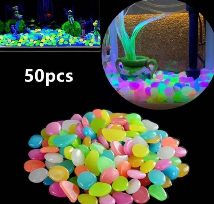 Radium Stone Colorful Luminous Glowing Pebbles -50 pcs