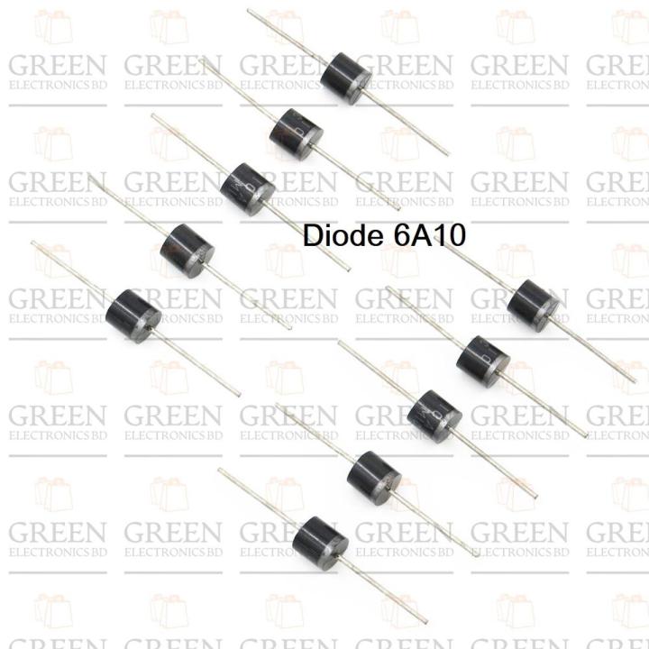 10Pcs- Diode 6A10 1000V 1KV 6A General Purpose Rectifier Axial Diode 6A10 Silicon Junction Diode R-6 Package