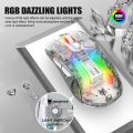 XYH20 RGB Mechanical Gaming Mouse BT5.0 2.4G Wireless Mouse with USB Receiver for PC Computer Notebook - white. 