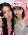 KPOP LE SSERAFIM Sakura ChaeWon Pink Knitted Hat INS Style Wool Rabbit Ear Hat Winter Warm Decorative Cap Couple Christmas Gifts. 
