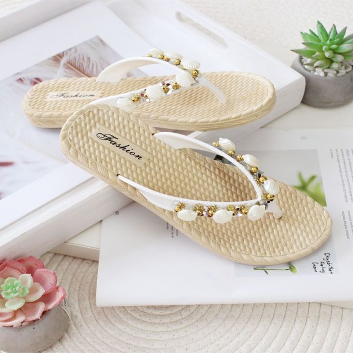 2024%20Summer%20New%20Flat%20Flip%20Flops%20Outdoor%20Beaded%20Women's%20Slippers%20National%20Fashion%20Sandals%20-%20Image%204