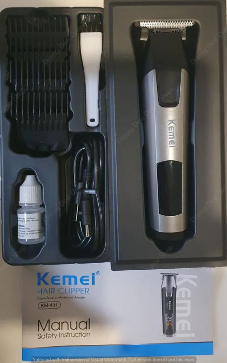 Kemei%20KM-431%20Rechargeable%20LCD%20Screen%20Professional%20Hair%20Trimmer%20for%20Men%20-%20Image%204