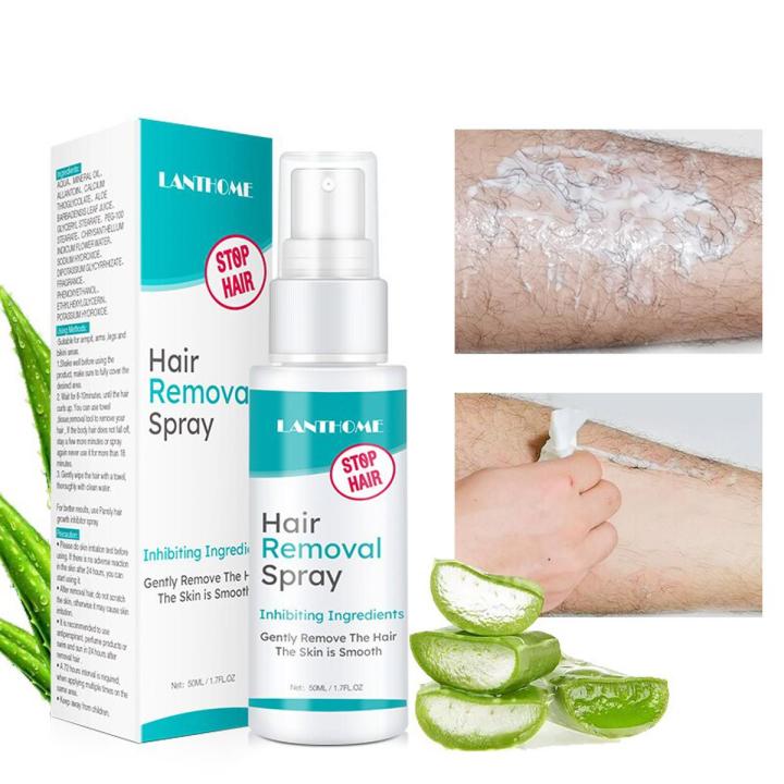 New Aloe Painless Facial Hair Removal + Inhibitor Spray Beard Armpit Bikini Legs Hand Permanent Stop Hairs Remover Depilatory