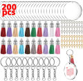 200pcs Acrylic Keychain Blanks Keychains for Vinyl Kit Including 120pcs Acrylic Blanks Tassels 110pcs & studs DIY Keychain Vinyl Crafting.