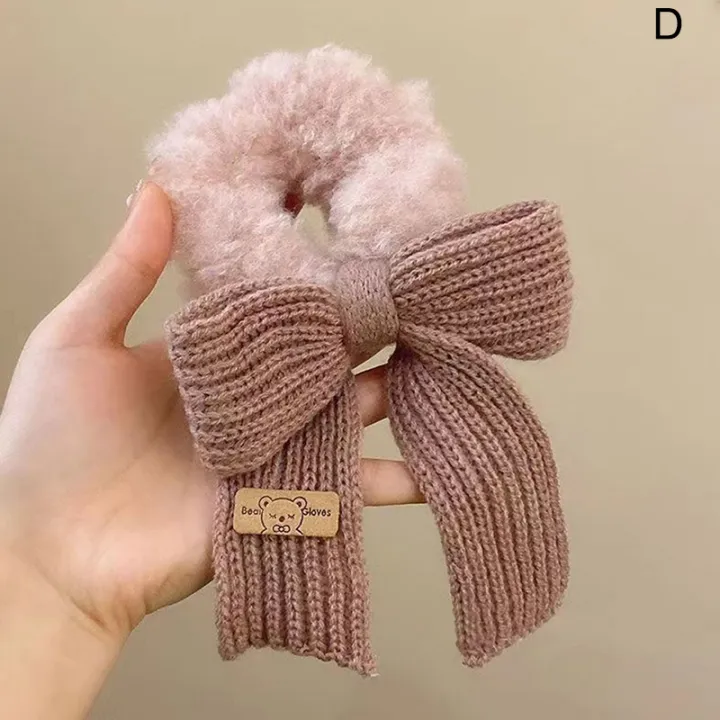 New%20Scrunchie%20Women%20Warm%20Hair%20Scrunchies%20Winter%20Knit%20Hair%20Ties%20Bow%20Hair%20Bands%20Plush%20Elastic%20Band%20Hair%20Accessories%20Huiye%20-%20Image%204