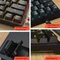 LEAVEN K620 61 Keys Hot Plug-in Glowing Game Wired Mechanical Keyboard, Cable Length: 1.8m, Color: Black White Green Shaft. 