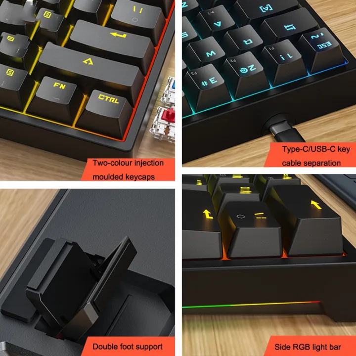LEAVEN%20K620%2061%20Keys%20Hot%20Plug-in%20Glowing%20Game%20Wired%20Mechanical%20Keyboard,%20Cable%20Length:%201.8m,%20Color:%20Black%20White%20Green%20Shaft%20-%20Image%203