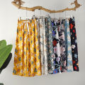 Spring and summer thin lounge pants, women's floral sweet and casual, can be worn outside, air-conditioned pants, loose home single pajama pants, trousers.