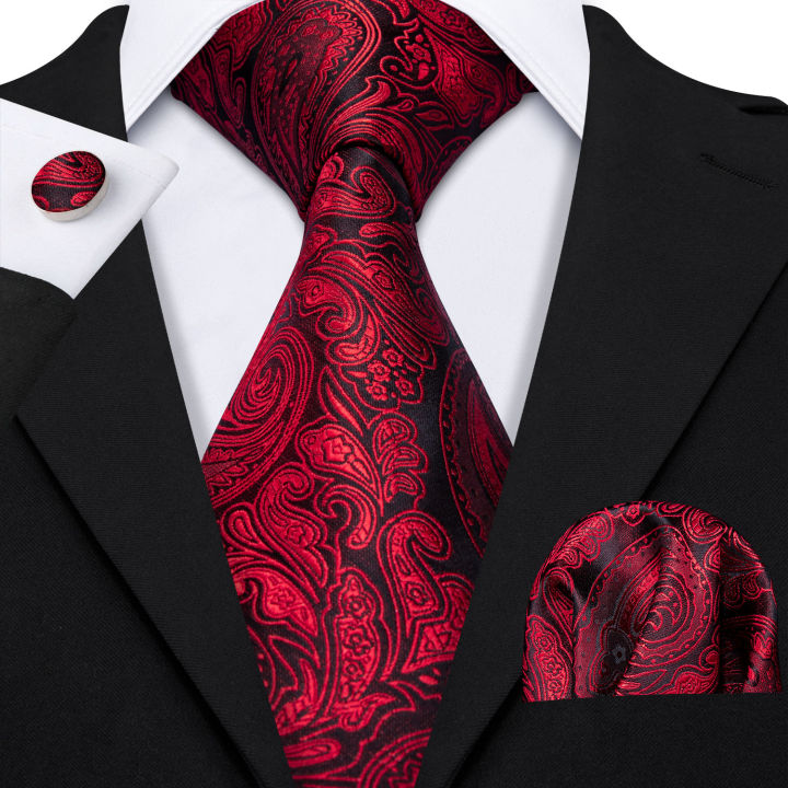 Red%20100%25%20Silk%20Novelty%20Tie%20Set%208.5cm%20Solid%20Woven%20Necktie%20Fashion%20Designers%20Barry.Wang%20Tie%20For%20Men%20Wedding%20Business%20LS-5028%20-%20Image%207