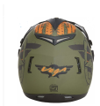 Vega Off Road Secret Full Face Helmet (Dull Black and Green, L). 