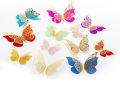 12-Piece 3D Butterfly Stickers for Decoration - Vibrant and Adhesive.