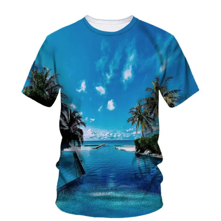 Fashion Sun Beach Boy T-shirt 3D print coconut tree shirt summer leisure oversized hip hop handsome high quality comfortable top