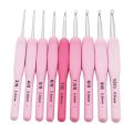 QJH 9 Size Crochet Hooks Set, MultiColor, Ergonomic Crochet Hooks with Case for Arthritic Hands,Extra Long Crochet Needles 2-6mm. 