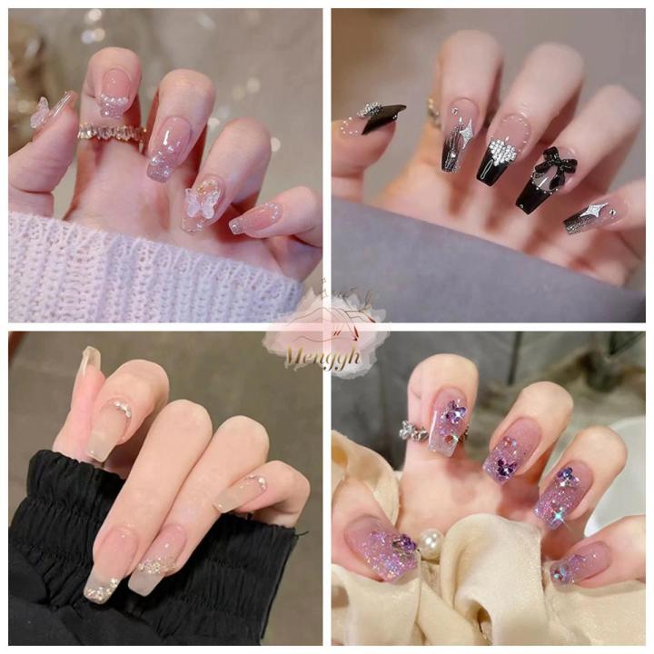 Nail art for men with 24 pieces of press-on nails in various designs