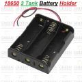 18650 3 Tank Rechargeable Battery Holder Three Slot Plastic Storage Box Case With Leads Cable Wire. 