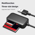 3 in 1 USB 3.0 Card Reader Multifunctional TF/SD/CF Card Memory Flash Drive Adapter Card Reader 2TB 5Gbps High Speed Multi-card. 