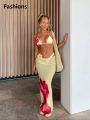 Fashions 2025 New Bikini Beach Skirt Tunics for Beach Long Leaves Print Bikini Cover up Robe de Plage Sarong Beach Swimsuit cover-ups. 