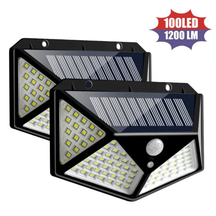 2Pcs%20100%20LED%20Solar%20Power%20Wall%20Light%20Motion%20Sensor%20Waterproof%20Lamp%20Outdoor%20light%20Simple%20Fidelity%20design%20-%20Image%202