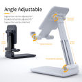 T1 Universal Ergonomic Collapsible Adjustable Metal Desktop Tablet Mobile Phone Holder Foldable Extend Cell Phone Support Desk Mount Table Stand Smart Phone Bracket Black & White & Green - Mobile Stand. 