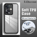 New Phone Case For OPPO Reno 11F Cover Camera Protection Semi Transparent Soft Silicone Shockproof with Lens Protector Films for OPPO Reno11 F Case.