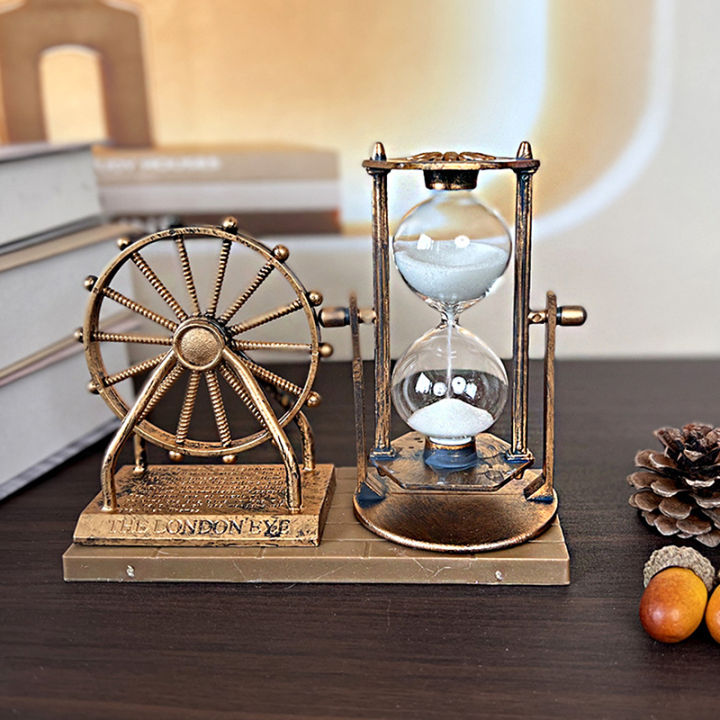 【Upgrade Your Style】 Creative Student Gift Retro Ferris Wheel Quicksand HourOrnaments Crafts Layor